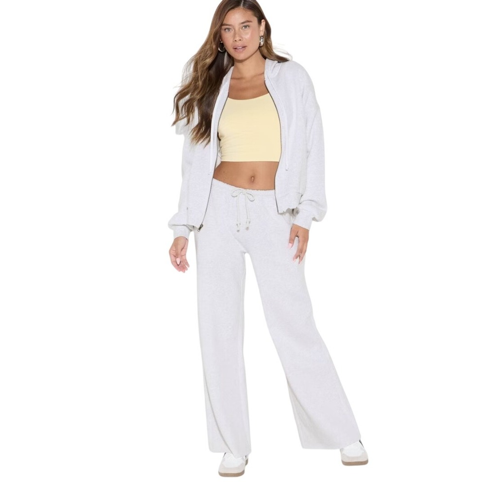Wild Fable Women's Heather Gray Mid Rise Wide Leg Drawstring Sweatpants Size XL